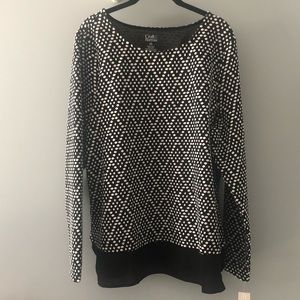 Sweater Blouse Black & White Croft & Barrow XXL